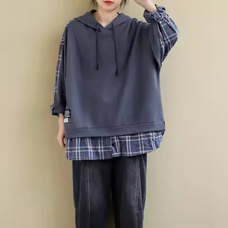 Damen Kapuzenpullover Karo Weich Norvielle - Norvielle