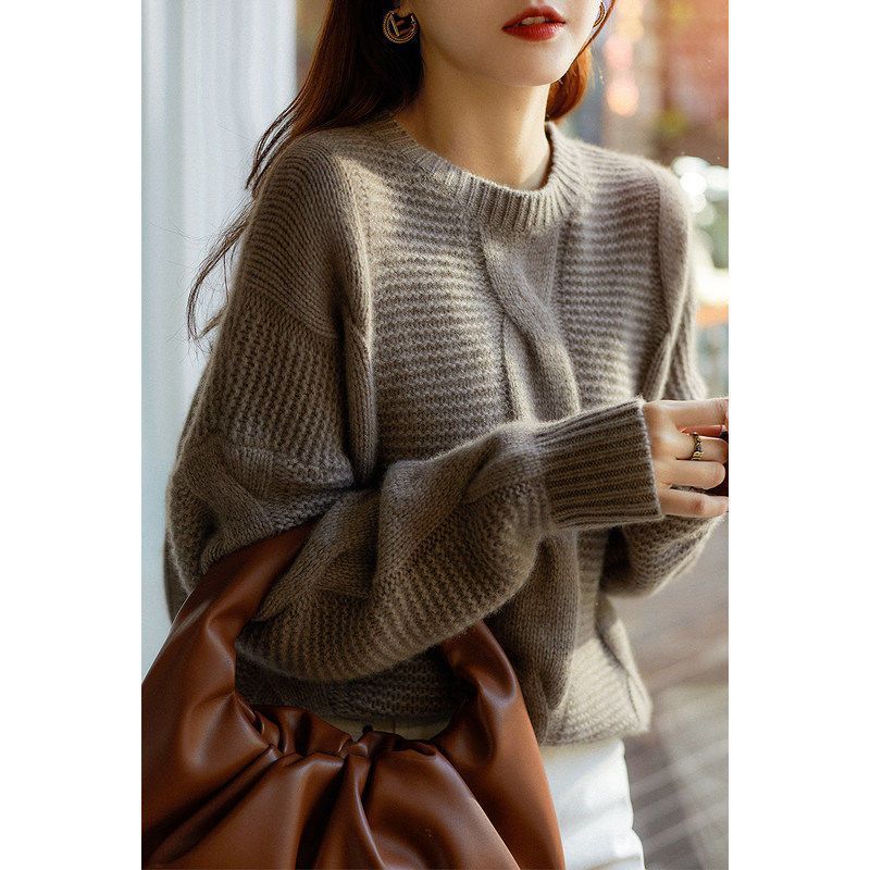 Damen Strickpullover Strukturiertes Muster Weich Norvielle