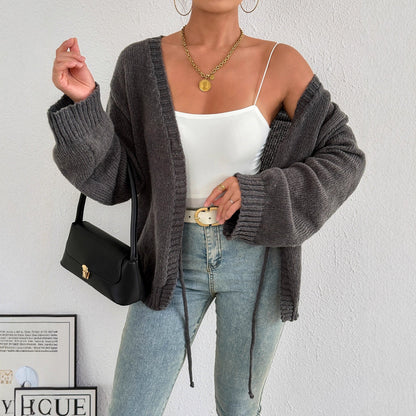 Damen Strickjacke mit Bindegürtel Norvielle