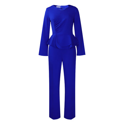 Damen Jumpsuit Peplum Langärmlig Elegant Norvielle