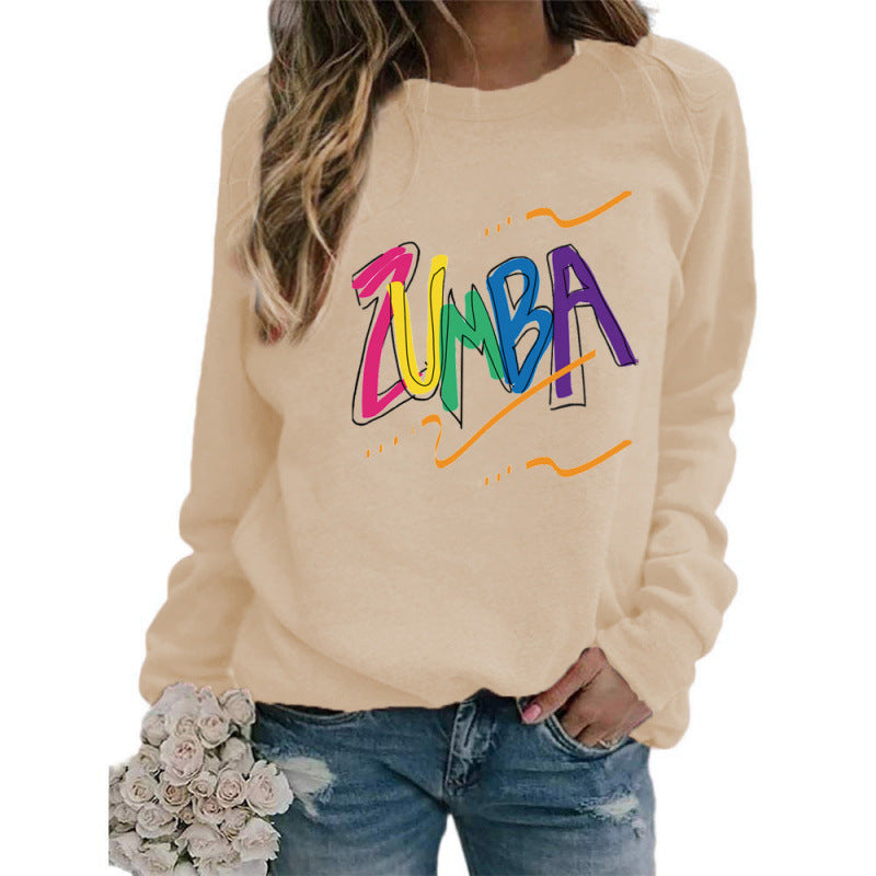 Damen Sweatshirt Modernes Zumba Design Lässig Grau