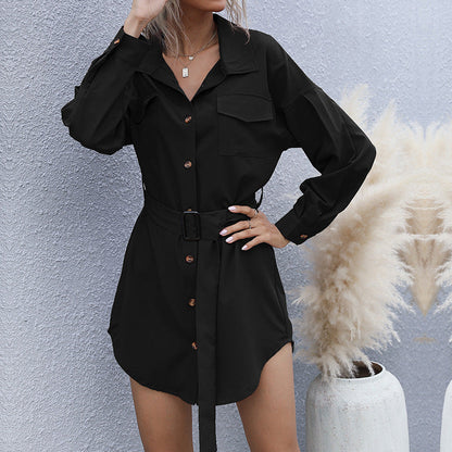 Damen Hemdblusenkleid mit Gürtel Norvielle