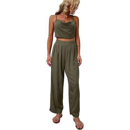 Damen Jumpsuit Weites Design Hochtaillierter Bund Norvielle