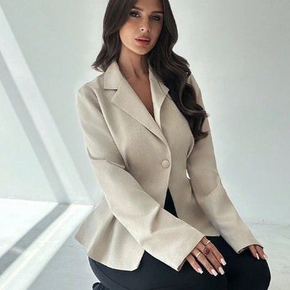 Damen Blazer Tailliert Feiner Stoff