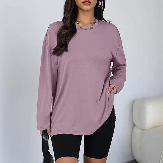 Damen Longsleeve T-Shirt mit Seitenschlitzen Norvielle