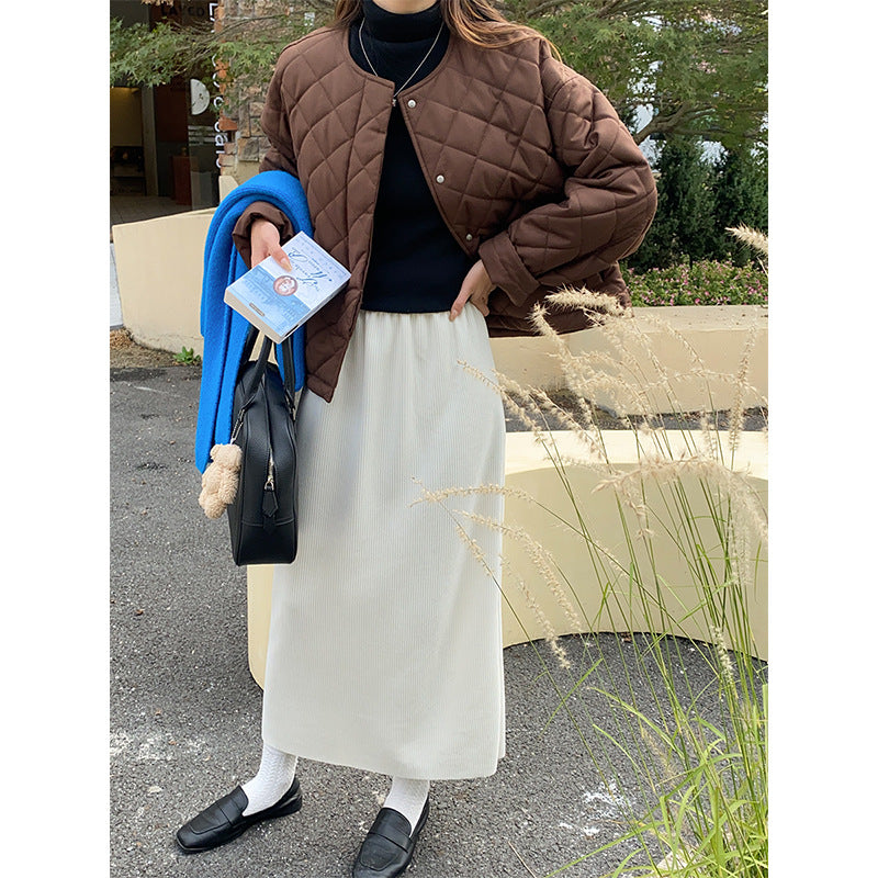 Damen Übergangsjacke Gesteppt Klassischer Kragen