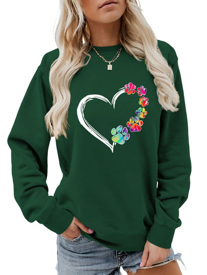 Damen Sweatshirt Pfotenherz-Design Norvielle