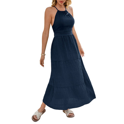 Damen Maxikleid Spaghettiträger Voluminöser Rock Norvielle
