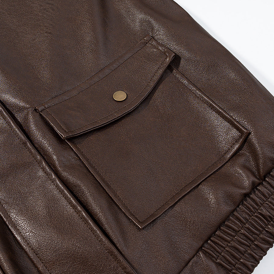 Damen Kunstlederjacke mit Seitentaschen