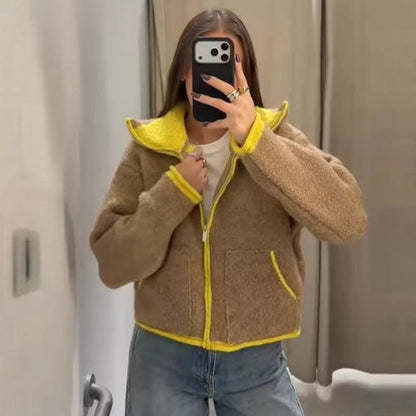 Damen Fleecejacke Modern Reißverschluss Taschen Norvielle