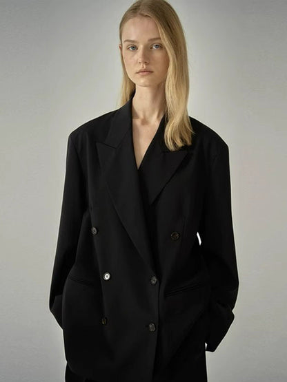 Damen Blazer Oversized Doppelter Knopf Norvielle