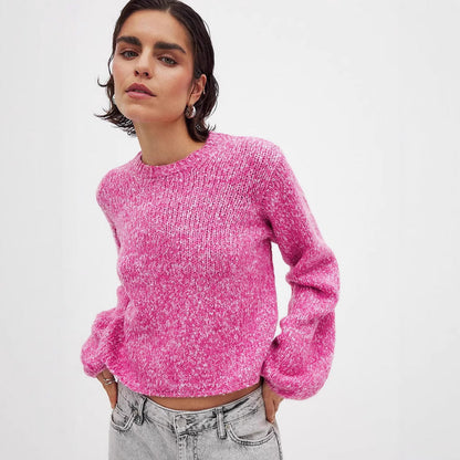 Damen Strickpullover Lässig Elegant Rückenausschnitt Norvielle