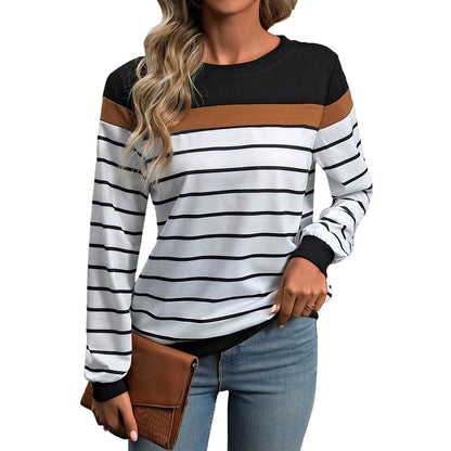 Damen Streifenpullover Farbblockdesign Norvielle