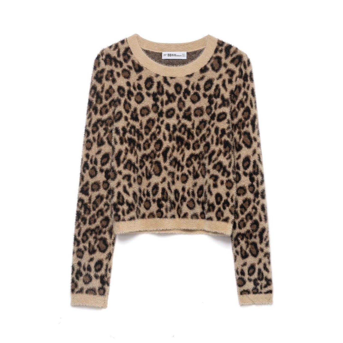 Damen Pullover Leopardenmuster Kuschelfleece - Norvielle