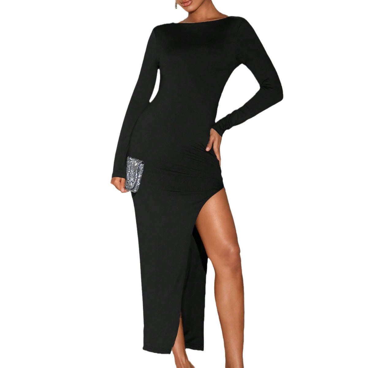 Damen Maxikleid Langarm Elegant Norvielle