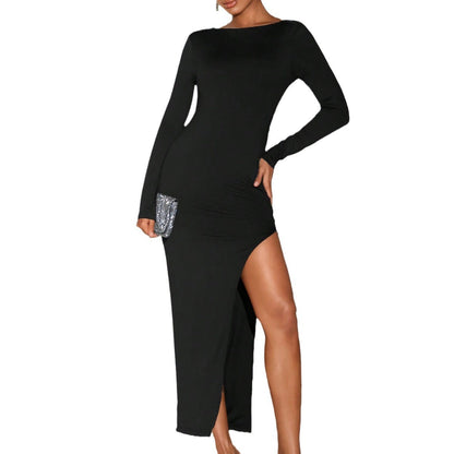 Damen Maxikleid Langarm Elegant Norvielle