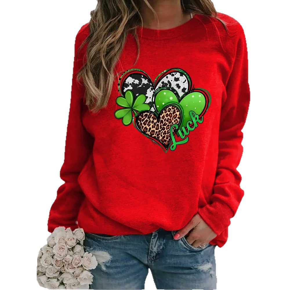 Damen Sweatshirt Kreatives Herzdesign Auffälliges Motiv