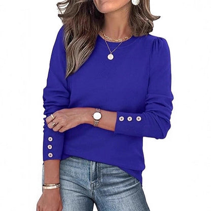 Damen Pullover Lässig Knopfdetails Norvielle