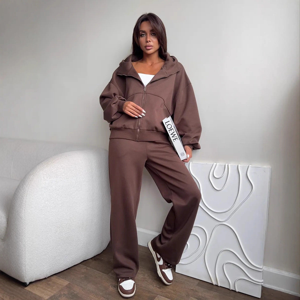 Damen Sweatjacke Jogginghose Set Bequem Norvielle