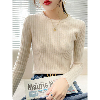 Damen Feinstrickpullover Rippstruktur Rundhalsausschnitt Norvielle - Norvielle