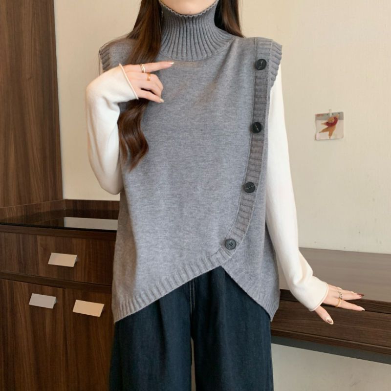 Damen Strickpullover Hohler Kragen Asymmetrisch Norvielle