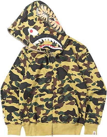Damen Kapuzenjacke Camouflage Baumwollmischung