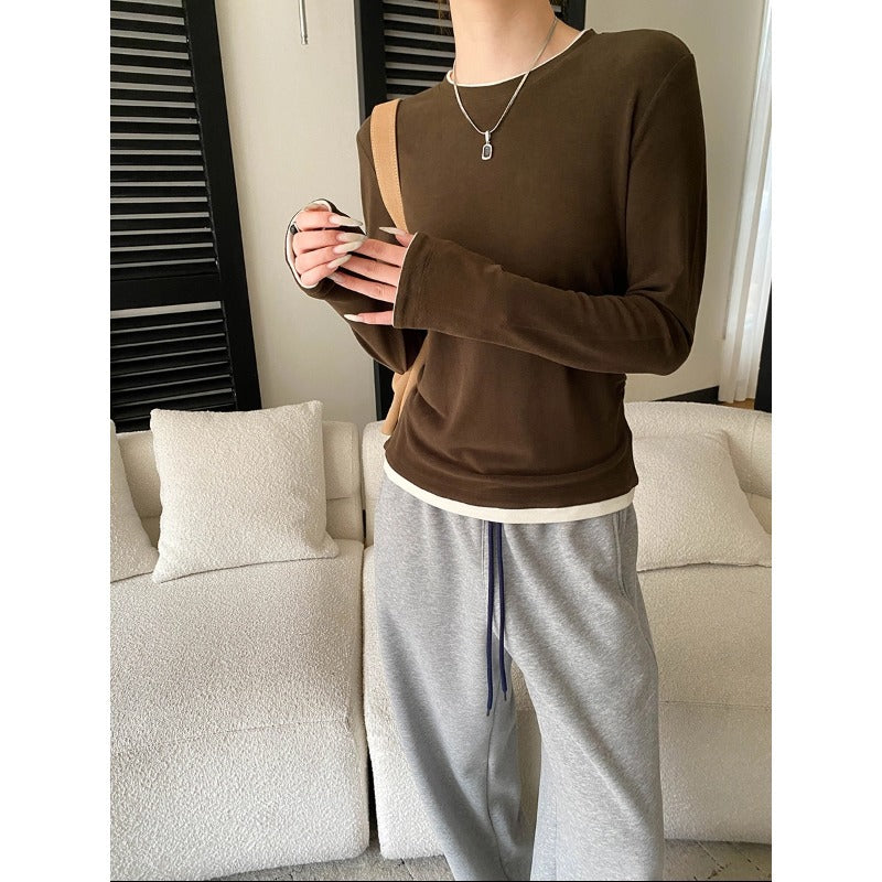 Damen Langarmshirt Baumwolle Lässig Norvielle - Norvielle