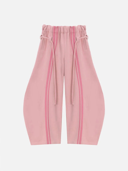 Damen Sporthose Elastischer Bund Streifen