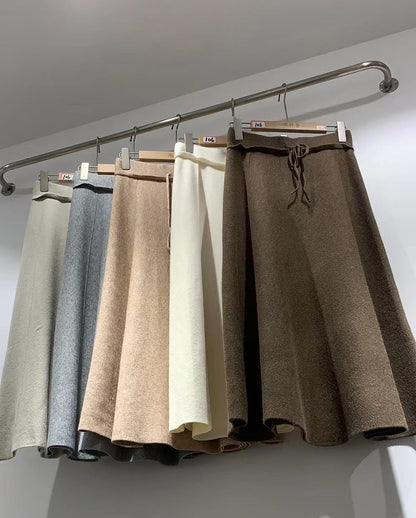 Damen Maxirock Weiches Material Kordelzug