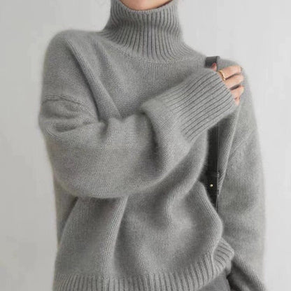 Damen Rollkragenpullover Feinwolle Bequem Norvielle