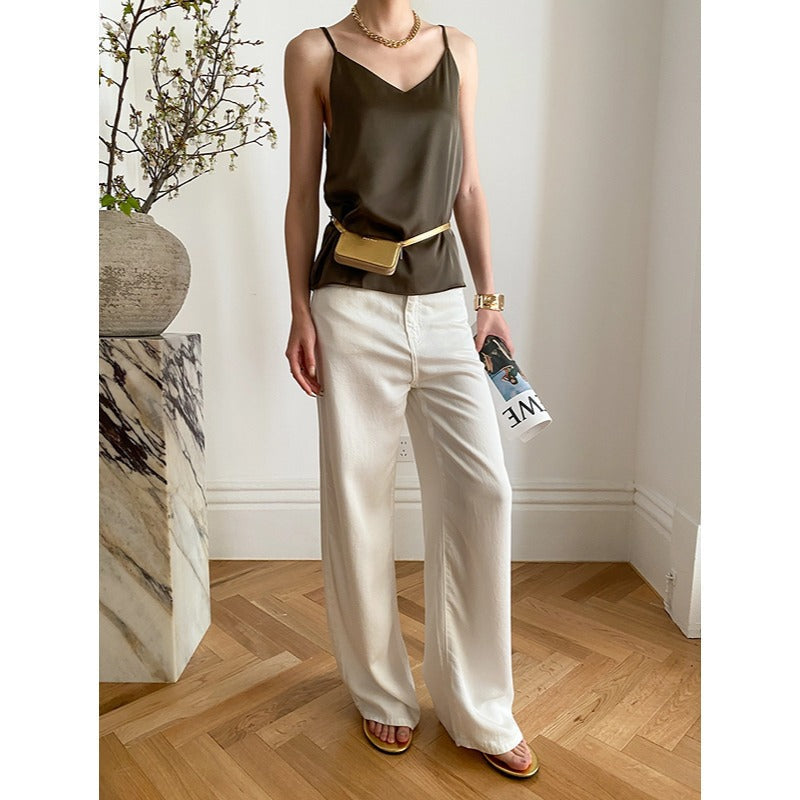 Damen High-Waist-Jeans Weite Bein Norvielle
