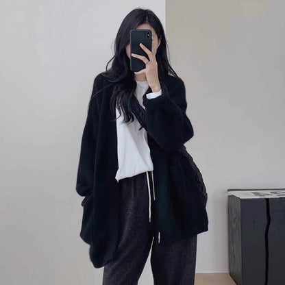 Damen Strickcardigan mit V-Ausschnitt und Taschen Norvielle