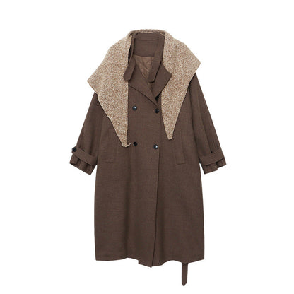 Damen Langmantel mit Abnehmbarem Kragen und Taschen Norvielle