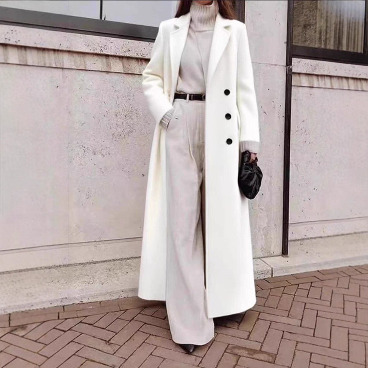 Damen Trenchcoat Leicht Tailliert Hochkragen Beige