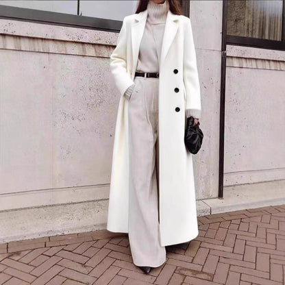 Damen Trenchcoat Leicht Tailliert Hochkragen Beige