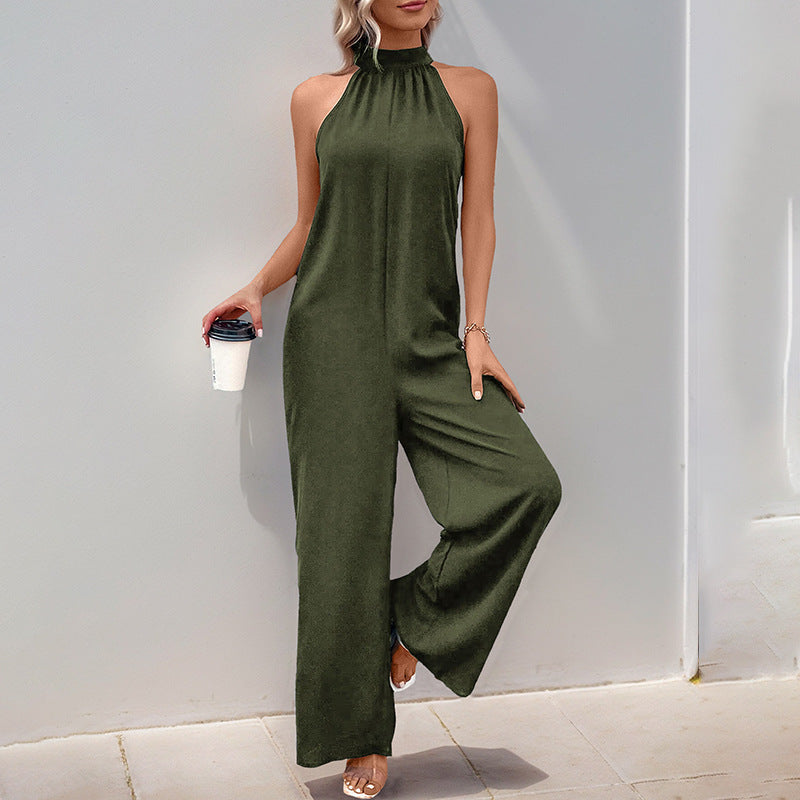 Damen Jumpsuit Hochhalter mit Weitem Bein Norvielle