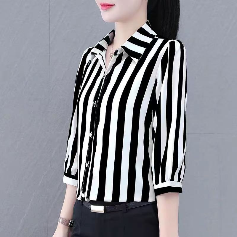 Damen Bluse Gestreift Modischer Schnitt Norvielle