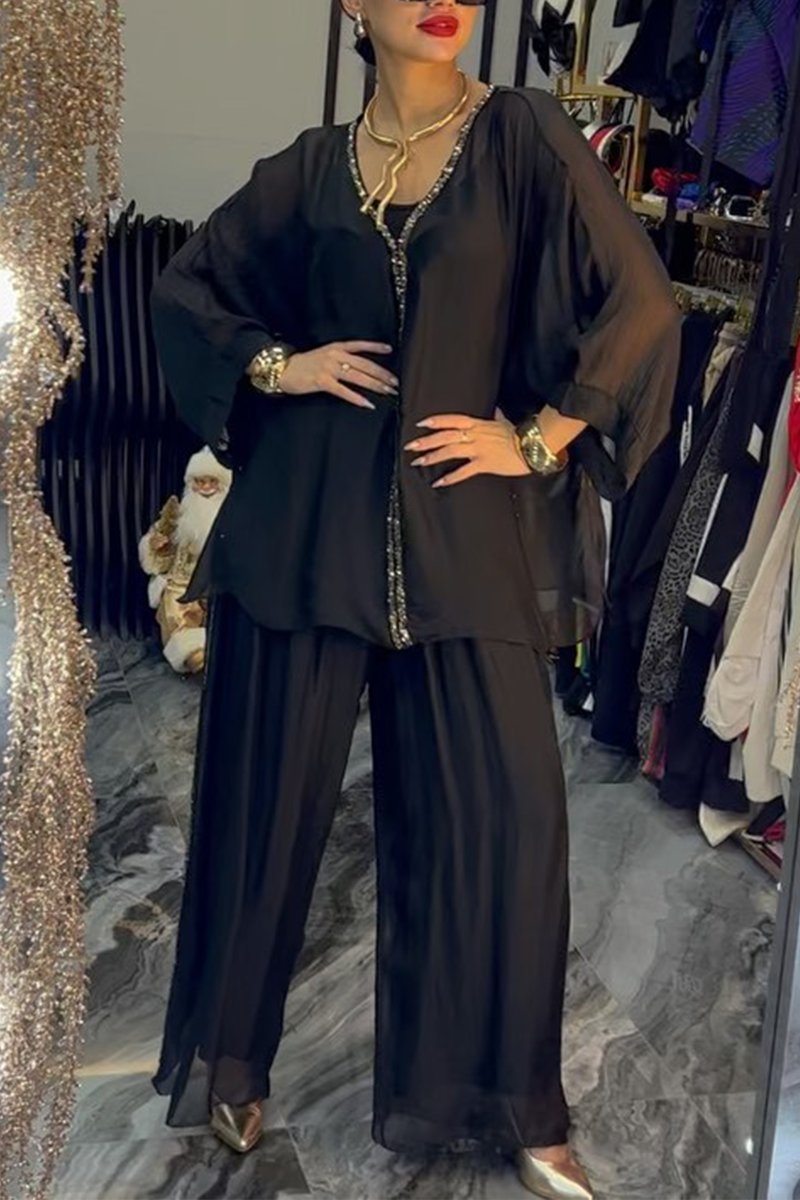 Damen Jumpsuit Luftig Elegant Glitzernd Norvielle