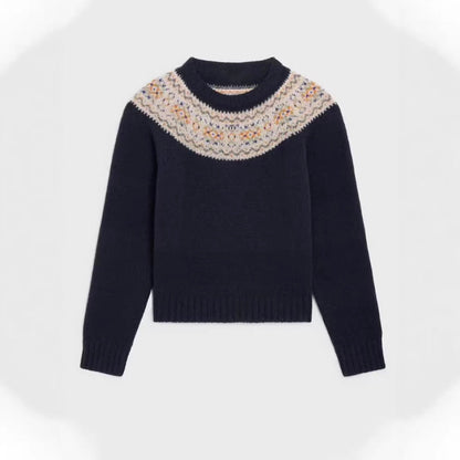 Damen Strickpullover Norweger Muster Norvielle