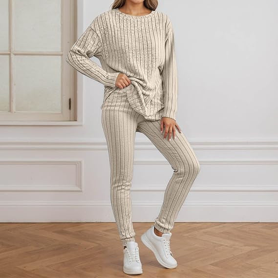 Damen Strickensemble Rippenstruktur Norvielle