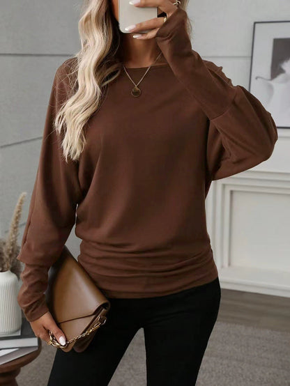 Damen Langarmshirt Weiter Schnitt Elegantes Design Norvielle