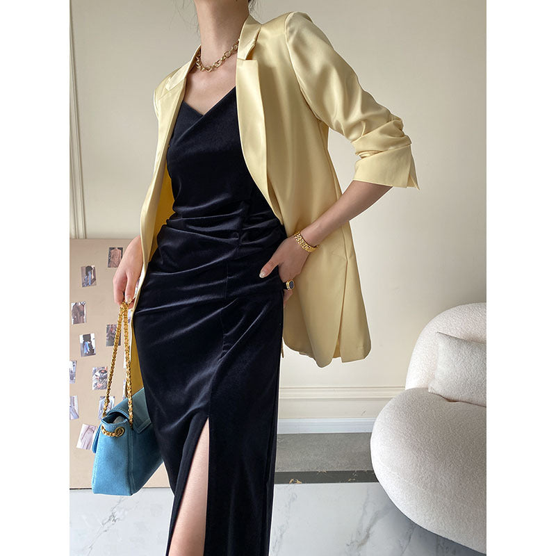 Damen Blazer Moderner Schnitt Norvielle Schwarz - Norvielle
