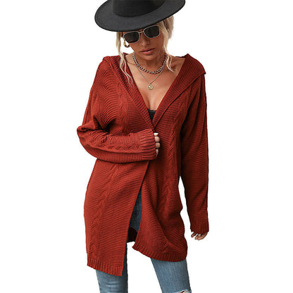 Damen Strickjacke Offene Front Strukturiert Beige