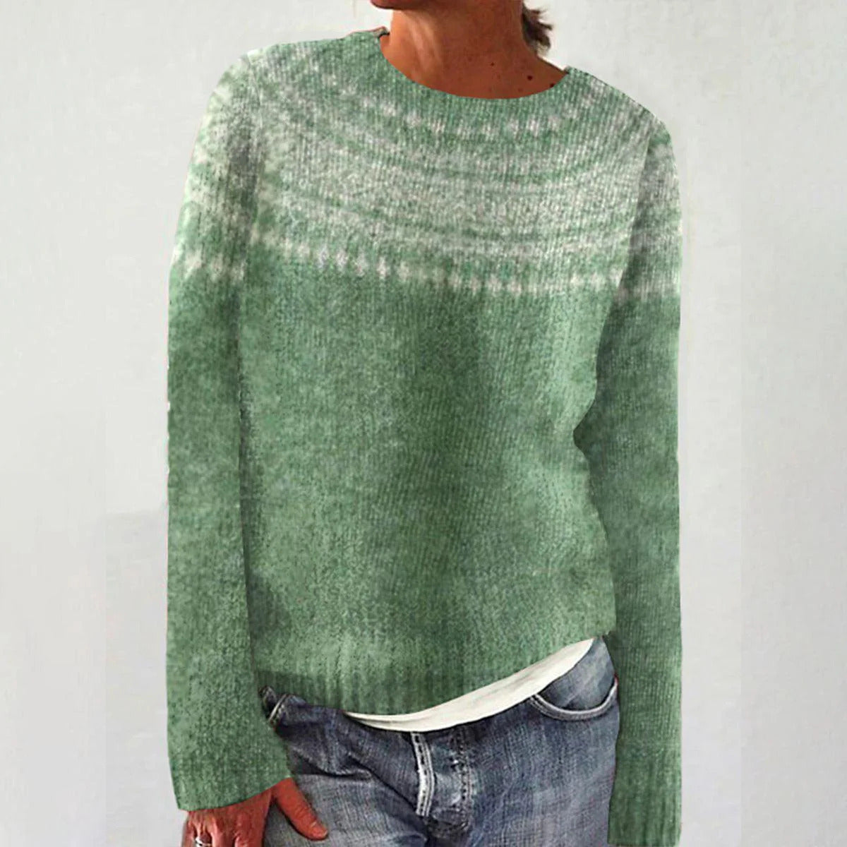 Damen Strickpullover Weich Schneeflocken-Design Norvielle - Norvielle