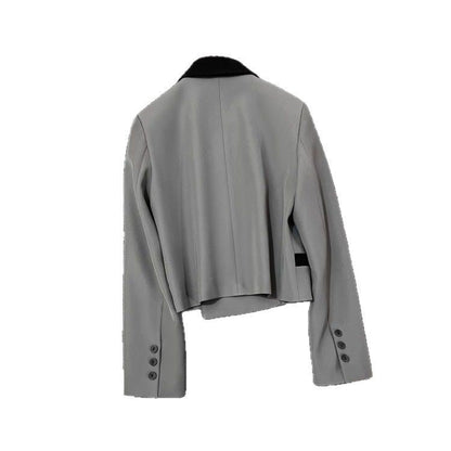Damen Doppelreiher Blazerjacke Cropped Modell