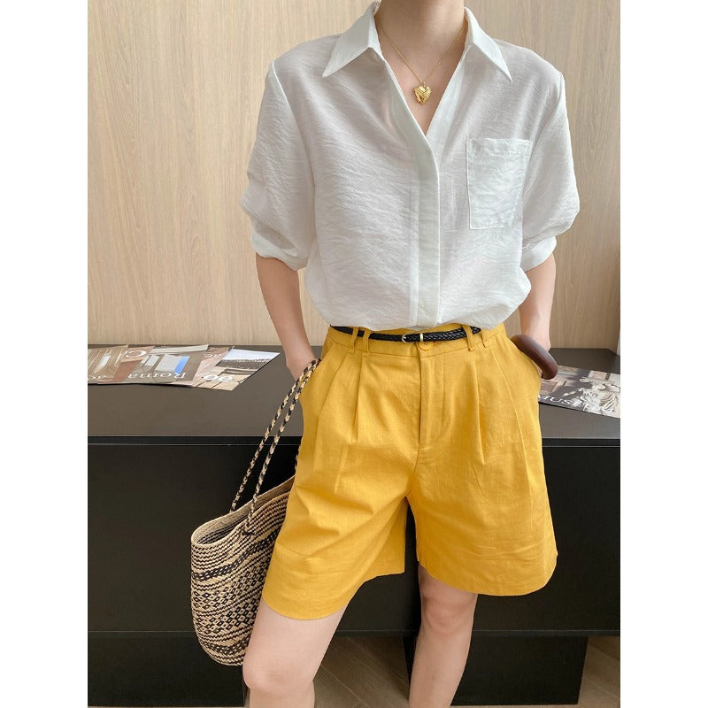 Damen Oversized Hemdbluse mit Brusttasche Baumwolle