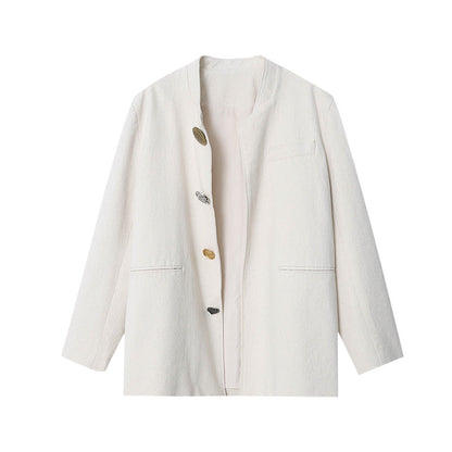 Damen Blazerjacke Lässig Feminin Knöpfe