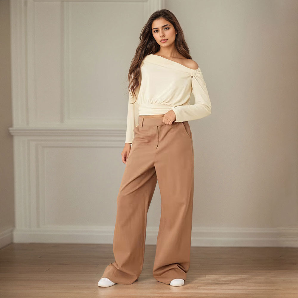 Damen Off-Shoulder Drapiertes Design Raffung