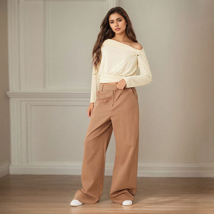 Damen Off-Shoulder Drapiertes Design Raffung