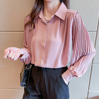 Damen Bluse Rüschenärmel Knöpfe Norvielle